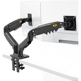 North Bayou (NB F160) Ergonomic Desk Mount Dual Monitor Arm, Up To 17-27" Size & 2-9kg Weight, Vesa 75mm x 75 mm To 100mm x 100mm Mounting Hole | F160 | - CompuMe